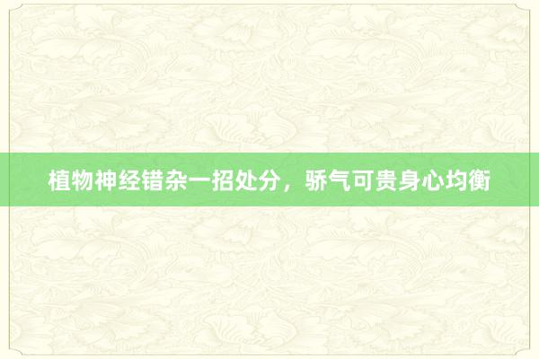 植物神经错杂一招处分，骄气可贵身心均衡